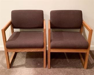 Pair of Vintage Open Armchairs / Office Chairs