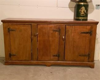 $350 - Primitive Wood Cabinet (74" L x 18" W x 38" H)