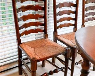 (view of English ladder back chairs)