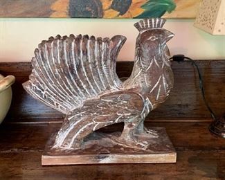 $50 - Wooden Rooster Sculpture