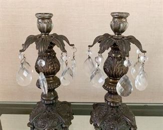 Pair of Candlesticks with Crystals