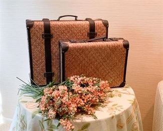Rattan Suitcases, Artificial Flowers