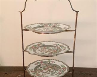 3-Tier Plate Stand with Coalport China Plates