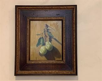 $80 - Framed Painting on Wood, Signed Pinder