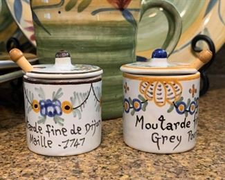 $24 for Pair - Hand Painted Mustard Pots