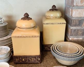 French Style Pottery Canisters