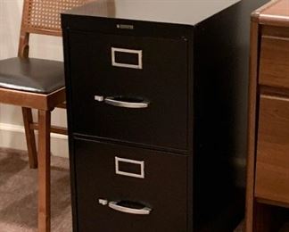 Set of 2 Black Metal File Cabinets