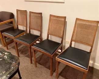 Vintage Folding Chairs with Cane Backs