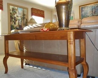 Ethan Allen Sofa Table; Designer Lamps