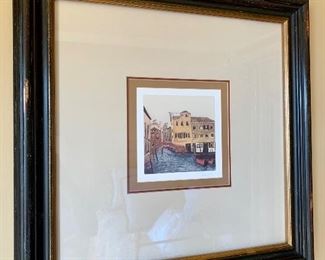 original hand-colored Venetian scene 