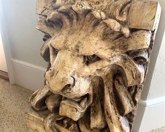 fiberglass lion head wall art