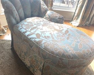 lounge chair in luxurious silk upholstery