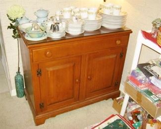 maple glass-top buffet
