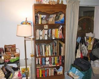 Lamp & bookshelf remain; sold some books, smalls & purses