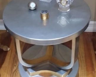 50% OFF TODAY! Gold and Silver Leaf Side Table 22" by 22.5" Asking $275.00