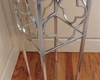 50% OFF TODAY! Contemporary Silver and Mirror Side Table (2) 12" by 28" Asking $275.00 for the pair