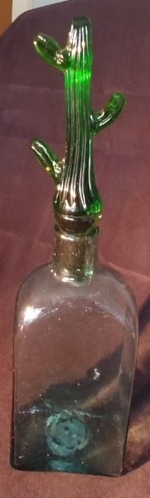 50% OFF TODAY! Decanter with cactus stopper 4.5" by 17" Asking $59.00