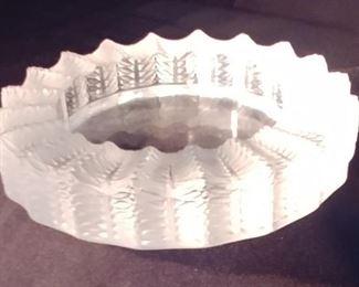 50% OFF TODAY! Lalique Ashtray with Leaf Pattern 5.5" by 1" Asking $299.00