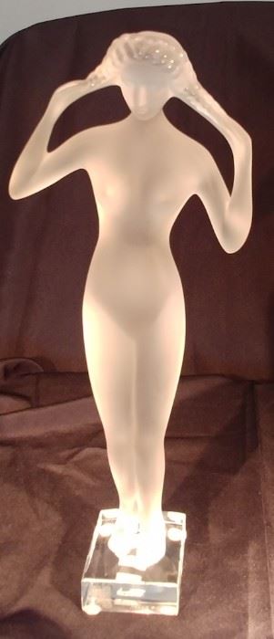 50% OFF TODAY! Lalique Nude Lady with Arms in the Air 5.75" by 14" by 2.75" Asking $1,250.00