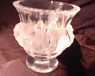 50% OFF TODAY! Lalique Vase with Bird Motif Dampiere 5" by 4.75" Asking $349.00