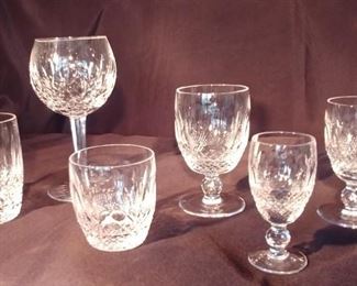 50% OFF TODAY! Waterford Colleen Glasses Set (12) 7.25", (11) 4.5", (8) 3.375", (8) 5.25", (12) 4.75", (12) 4.25" Asking $3,499.00 for 63 piece set