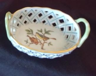 50% OFF TODAY! Herend Hungary Small China Piece with Handles 3.75" by 1.5" by 2.375" Asking $49.00