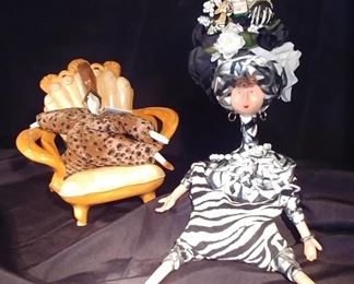 50% OFF TODAY! Pair of Poupee Millet Dolls with Ceramic Chair 'M. Fassel' and 'Serge' Asking $99.00 for the pair