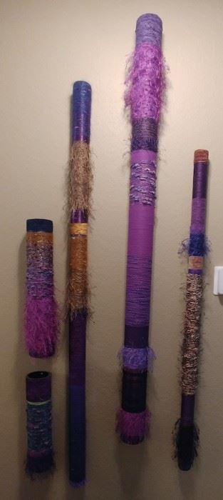 50% OFF TODAY! Textile Art with Aluminum Piece not pictured (2) 60", (1) 48", (1) 19", (1) 16" Asking $895.00