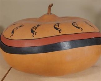 50% OFF TODAY! Hand Painted Gourd with Lid 12" by 8" Asking $199.00