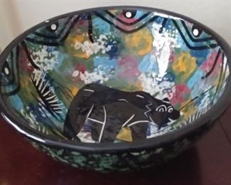50% OFF TODAY! Native American Pottery Hand Painted and Glazed by Sazi 9.75" by 4" Asking $250.00