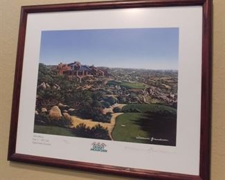50% OFF TODAY! 18th Hole Desert Mountain Singed Print by William Grandison Non Glare Glass 24" by 20" Asking $275.00
