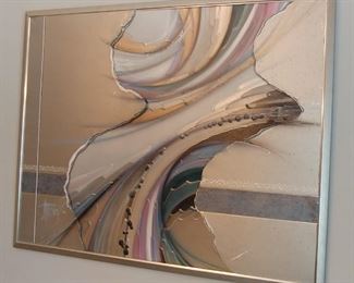 50% OFF TODAY! Contemporary Impasto Art Signed 42" by 34" Asking $749.00