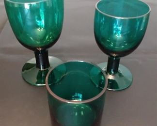50% OFF TODAY! Green Glass Set (24) Piece (8) of Each Asking $145.00