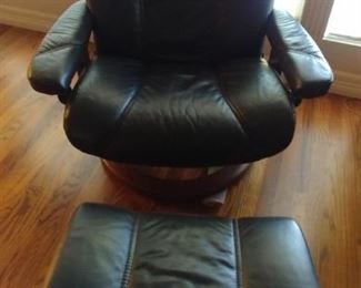 50% OFF TODAY! Contemporary Reclining Chair and Ottoman (B) Asking $895.00