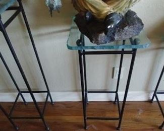 50% OFF TODAY! Wrought Iron Pedestals with Chiseled Edge Half Inch Glass Tops (1) 14" by 36" Asking $259.00 (1) 14" by 30" Asking $225.00 (1) 14" by 24" Asking $200