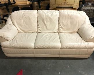 White leather sofa