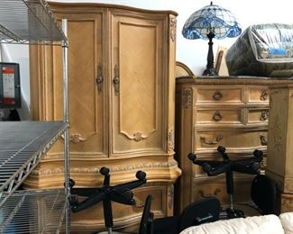 complete bedroom set, including headboard, footboard & side rails
