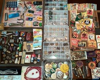 Jackie Robinson, hunting, political pins, patches, hunting knife, jewelry