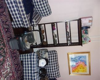 2 Chairs, Blue & White Check