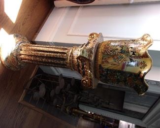 Chinese style Porcelain Jardiniere on Stand