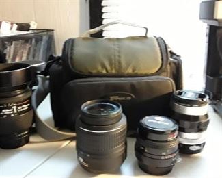 Camera lenses, equipment and camera bag - itemized list and prices in description 