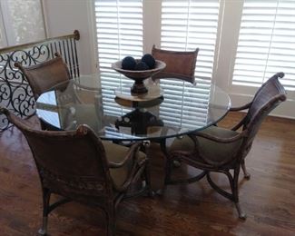 Round glass top table & 4 chairs- Jessica Charles
