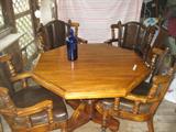 GAME TABLE W/ FOUR CHAIRS ON CASTERS