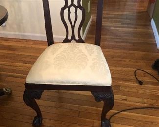 6 chippendale chair and two arm chairs . All in very good condition  595.00