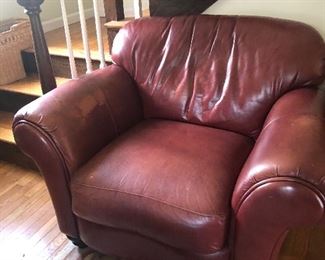 Leather chair matching sofa  98.00