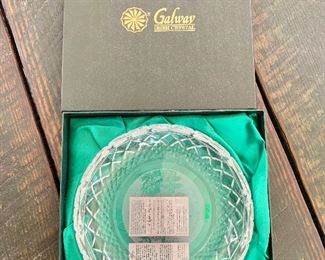 $15 Galway crystal etched plate in original box