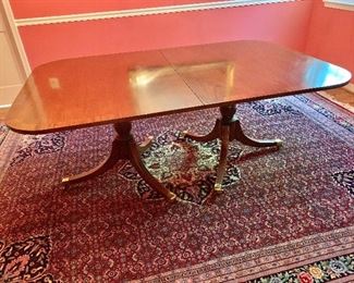 Detail: Hickory Chair Co. double pedestal dining room table - without leaf