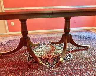 Detail: Hickory Chair  Co. double pedestal dining room table