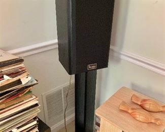 Pair of Infinity speakers on stands