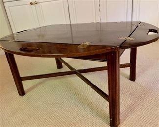 $120 Mahogany Captain's Table 30" by 39" fully extended, 16.5" high
